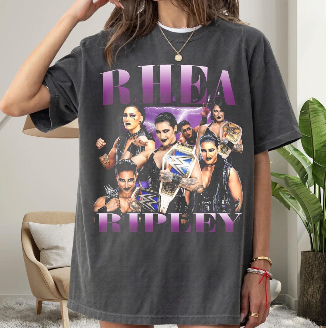 Rhea Ripley Color Ink Rhea Ripley Vintage Graphic T-shirt – Collage Graphic Tee – Comfort ...