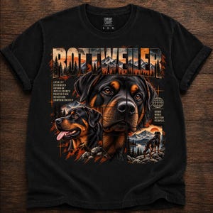 Rottweiler-Shirt, Vintage-Rottweiler-Grafik-T-Shirt, Retro-Berghund-T-Shirt, Wildnis-Hundekunst, Geschenk für Rottweiler-Liebhaber, Outdoor-Hundebesitzer-T-Shirt!!!
