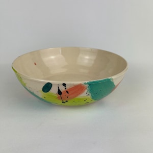 Handmade Ceramic Bowl / Colourful / Pasta Bowl / Large Bowl / Unique / Stoneware / Pottery