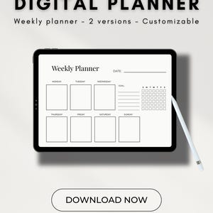 Minimalist Weekly Planner Printable | Weekly Study Planner PDF | Productivity Planner | Printable Weekly Schedule | Instant Download