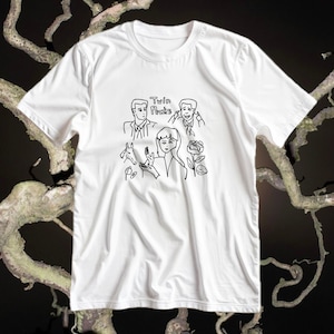 Camiseta unisex de cuello redondo de peso pesado con dibujo lineal de Twin Peaks / Gildan® 5000 White