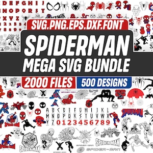 Spiderman Svg-bundel, Spiderman Clipart, Spiderman gesneden bestanden voor Cricut, Spiderman silhouet, superheld gelaagde gesneden bestand direct downloaden