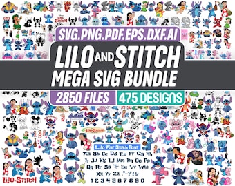 2850+ Lilo and Stitch Mega svg bundle,Clipart, Layered Bundle Files | Cricut, silhouette, Vector Cut Files | lilo and stitch clipart png