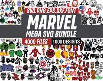 Marvel SVG Bundle 4000 Files, Avengers Svg, DXF Layered Cricut Silhouette Cut Files, Superhero Sublimation Clipart Instant Download