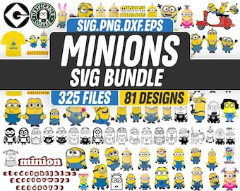 Minions SVG, Despicable Me Svg, Minions Png, Font Alphabet Cricut Silhouette, Minion Birthday Clipart Sublimation Instant Download