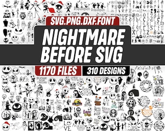 Nightmare Before Christmas SVG Bundle, Jack Skellington Svg, Halloween svg, , Halloween couple svg, costume svg, Cricut, Instant Download