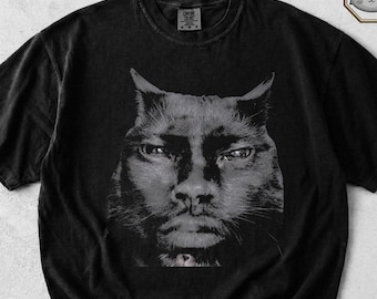 T-shirt avec un mème de chat drôle, T-shirt Chat Cerveau Dérangé, T-shirt Blague de Chat Rigolo, T-shirt Mème Viral Internet, Couleurs Confortables, T-shirt Cerveau Dérangé, T-shirt Cadeau Rigolo