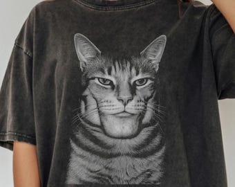 T-shirt GigaChad Cat Meme, T-shirt Brainrot, T-shirt Chat Rigolo, T-shirt Mème Viral Internet, Couleurs Confortables, T-shirt Brainrot Italien, T-shirt Cadeau Gag