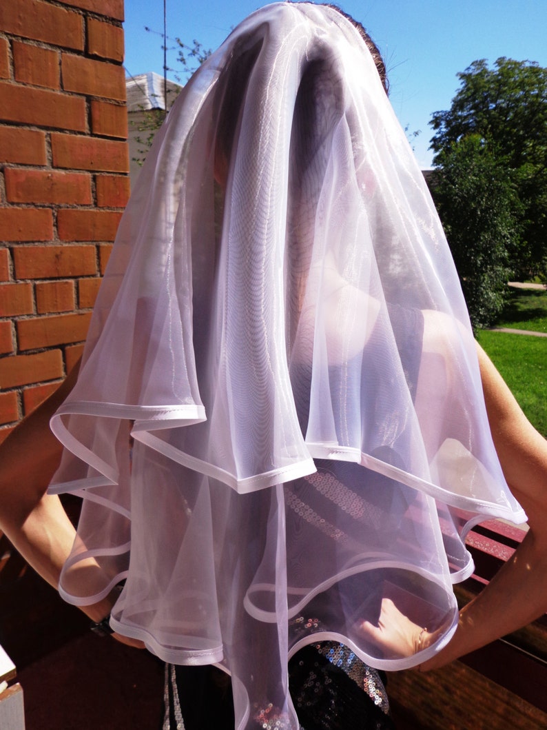 bachelorette idea Bridal shower veil hen party veil long length bachelorette veil Bachelorette party Veil 2-tier white wedding veil