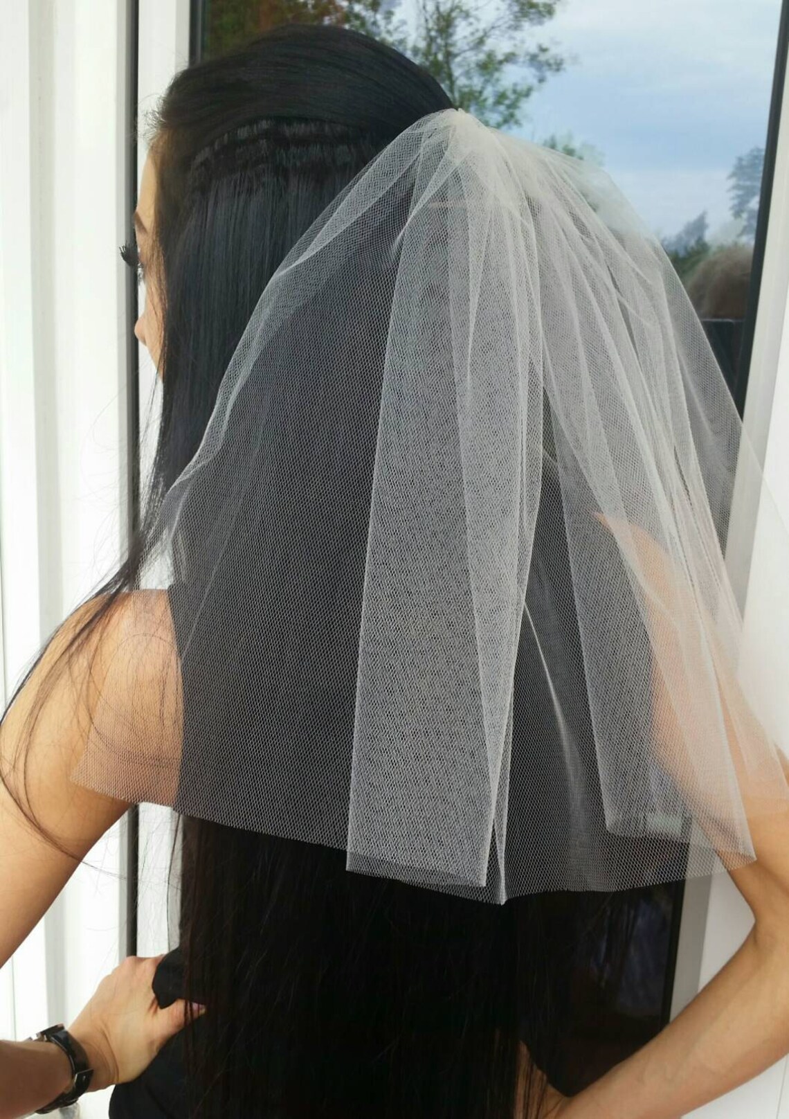 Bachelorette party 1tier Veil IVORY short length. Bridal Etsy