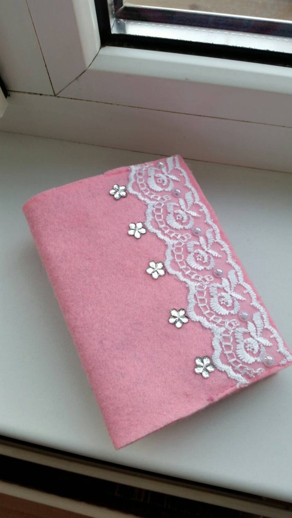 Felt Passport cover case holder with the design. Handmade Etsy