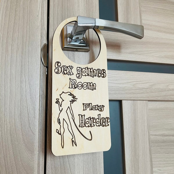 Do not disturb Wooden Door Hanger. Sex game room sign. Door hanger for adults. Funny gift. DDLG. BDSM. Sex toy. Gift for bad girl, slut