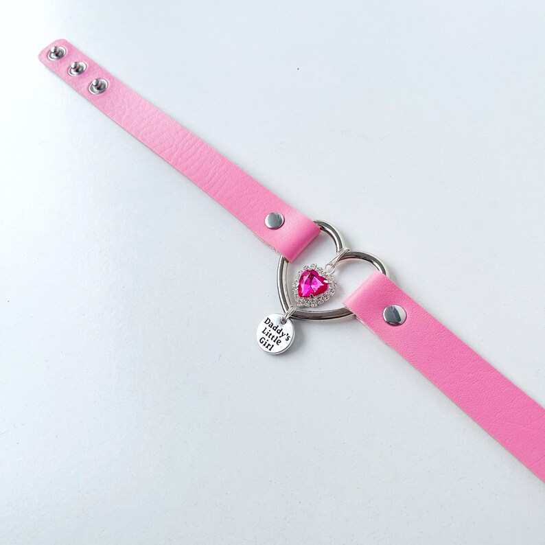 Pink Choker. Daddys Girl Choker. DDLG. Lolita. Faux Leather Etsy