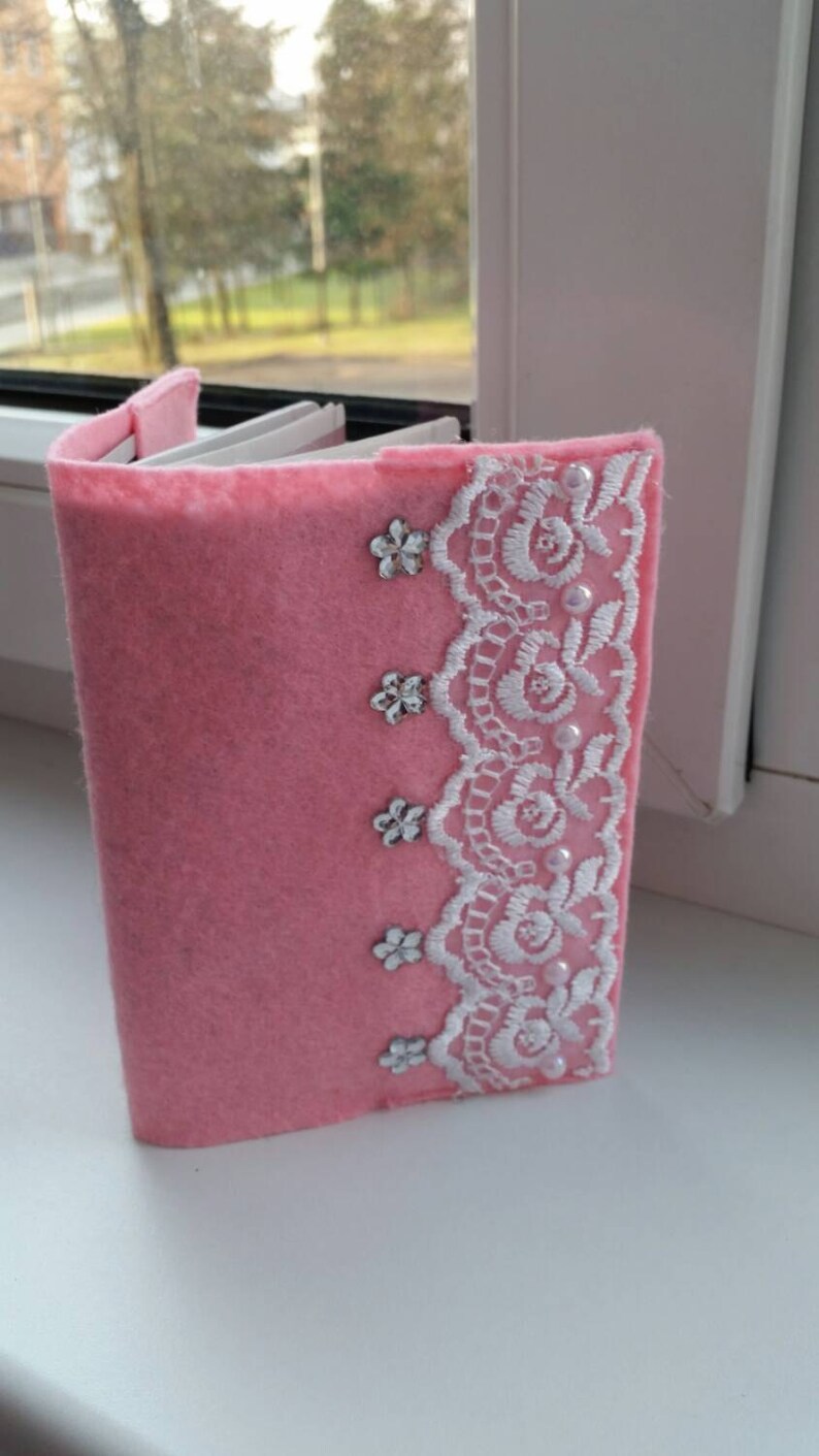 Felt Passport cover case holder with the design. Handmade Etsy