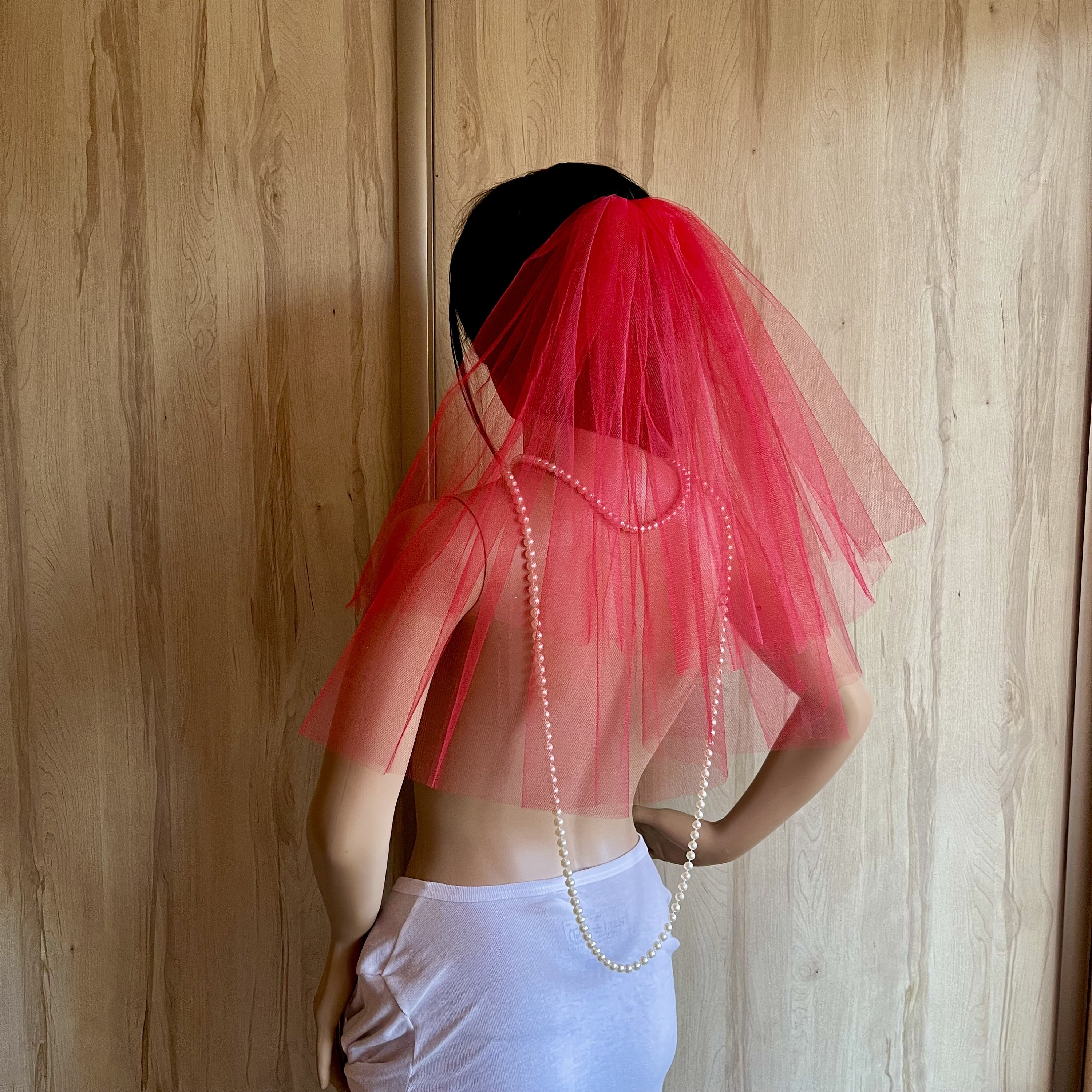 Bridal Red Veil - Etsy