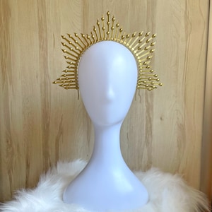 Gold halo crown in shape of Star Party gold crown Halo headband Halo Bridal Crown Wedding golden crown Birthday crown Everyday Halo crown
