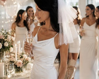 Bachelorette party veil Bride to be simple veil Short bachelorette party veil Bridal veil WHITE/IVORY veil Wedding minimalist veil Hen party
