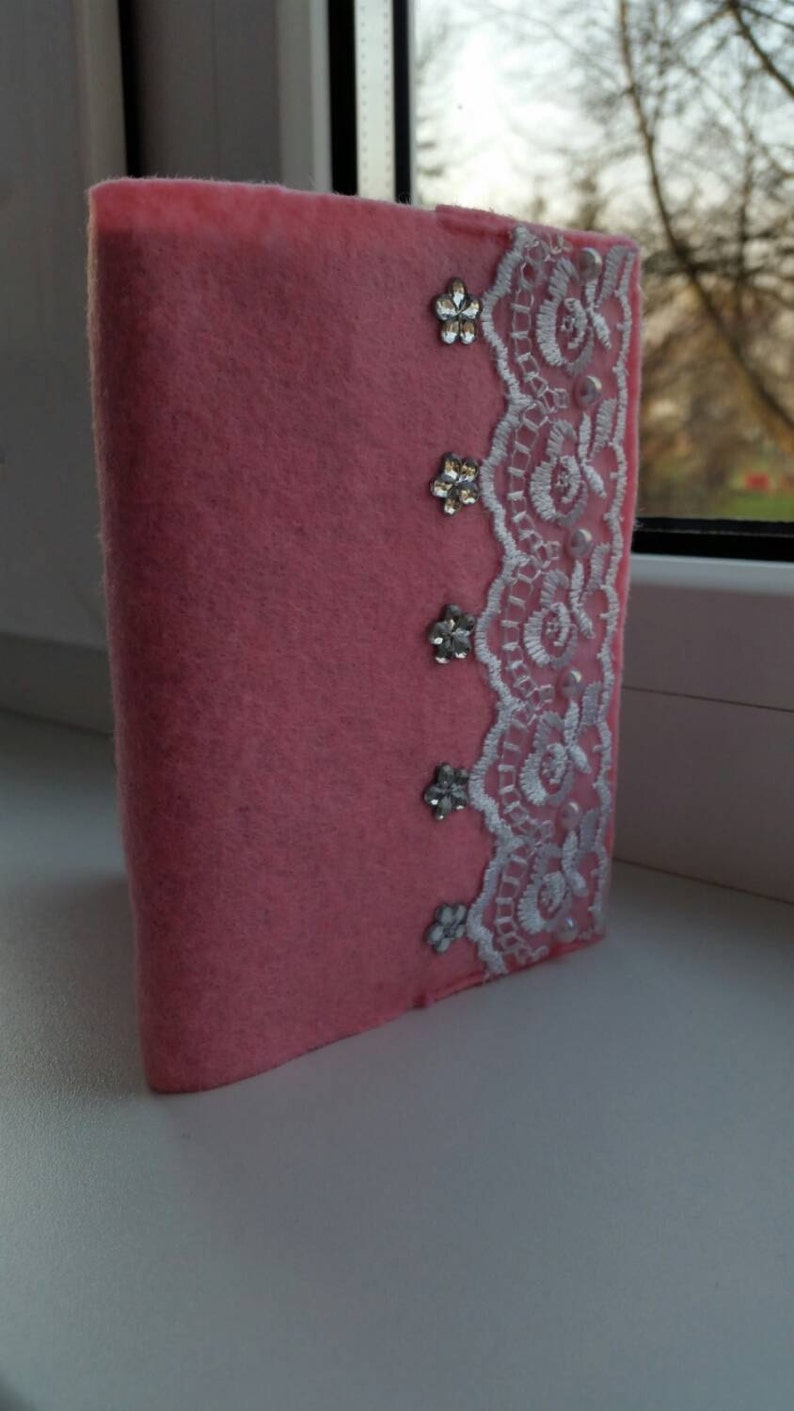 Felt Passport cover case holder with the design. Handmade Etsy