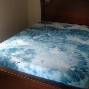 Indigo Love Hand Dyed Organic Cotton Sheet Set Ice Dyed Sheets
