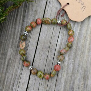 Unakite healing stretch bracelet