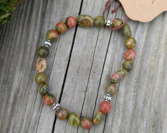 Unakite healing stretch bracelet