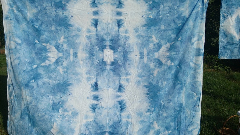 Indigo Love Hand Dyed Organic Cotton Sheet Set Ice Dyed Sheets image 6