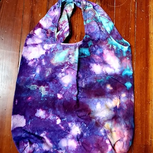 Boho tie dye ice dye bag stormy sunset