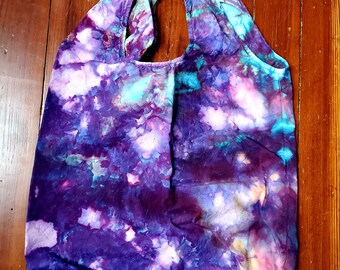 Boho tie dye ice dye bag stormy sunset