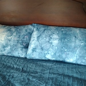 Indigo Love Hand Dyed Organic Cotton Sheet Set Ice Dyed Sheets image 4