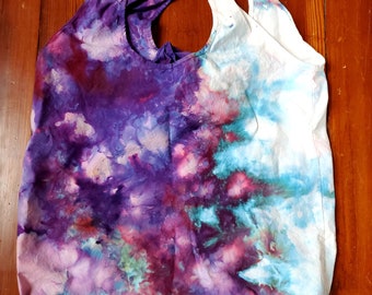 Boho tie dye ice dye bag stormy sunset