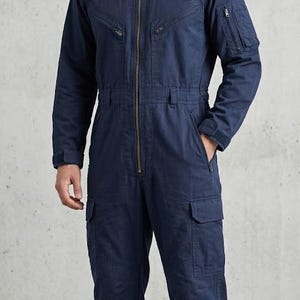 Denim Navy Jumpsuit Mens Men's Navy Deck Overalls Vintage Distress