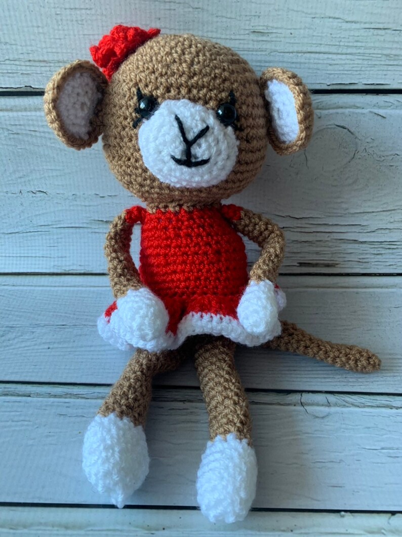 Stuffed crochet monkey