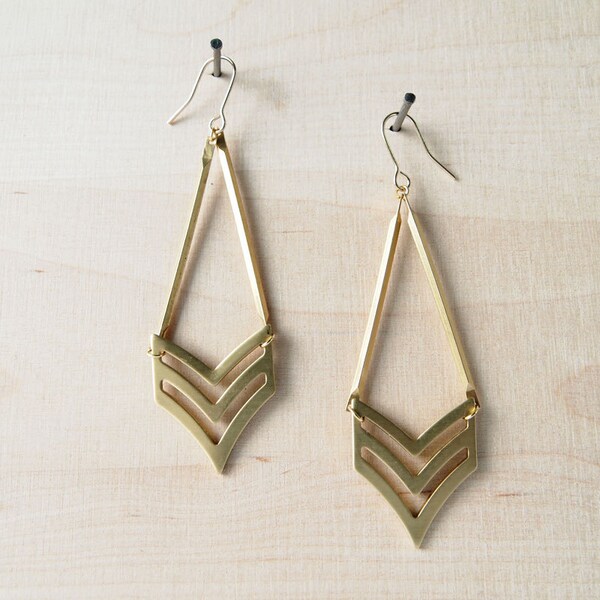 Geometric Earrings : Spring Jewlery - Chevron Drop Earrings