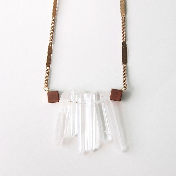 LAST PIECE - Clear Quartz Necklace : So Tribal