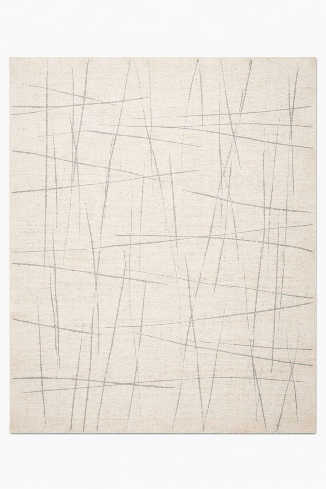 Line Edged Rug Hand-tufted Beige Abstract Line Rug, Scandinavian Living Room Carpet ...