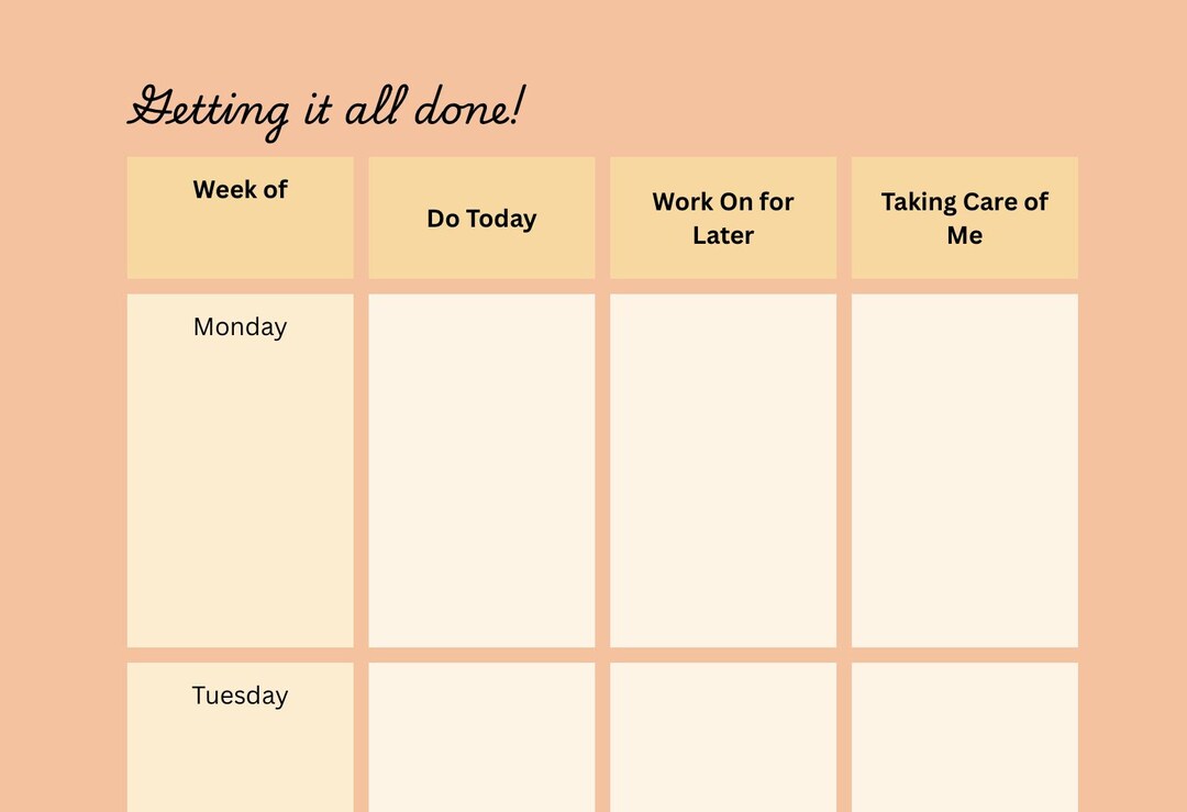 Weekly Filing System Personal Weekly Planner/simple Task Management System - Etsy