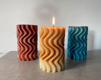 Candela 3D a forma di onda marina, scegli il tuo colore e la tua fragranza