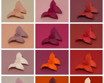 96 Origami Butterflies - Shades of Red/Orange - Japanese paper