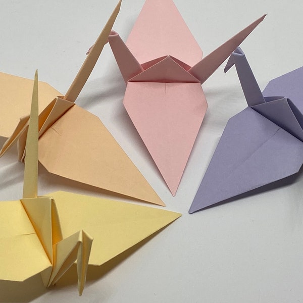 100 Origami Cranes - German Paper - Pastel colors