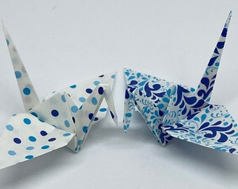 80 Origami Cranes - Outdoor Blue - Water Resistant Paper - Sizes S, M or L