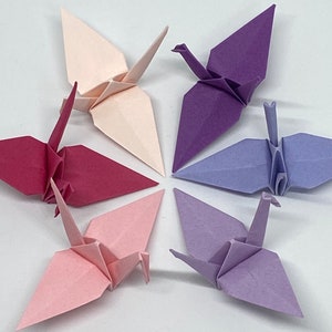 100 Origami Kraniche - Erhältlich in den Größen S, M oder L - Japanisches Papier - FARBE WÄHLEN