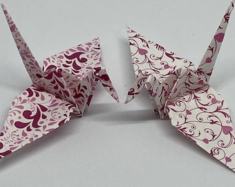 80 Origami Cranes - Outdoor Pink - Water Resistant Paper - Sizes S, M or L