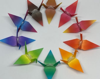 100 Origami Cranes - Harmony Clean - Japanese Paper - Size S - READY FOR SHIPPING