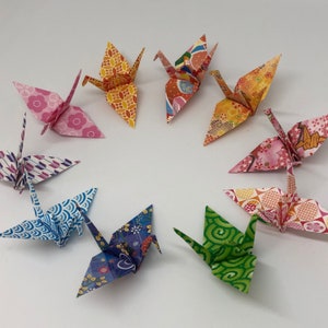 100 Origami Kranen - Chiyogami Kirameki - Japans papier - KIES maat XS, S, M of L