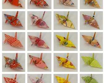 120 Origami Cranes - Washi Chiyogami Set WC 40/120 - Japanese Paper - Size S