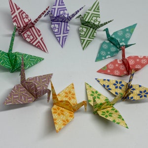 100 Origami Cranes Print Chiyogami Impresso Japanese Paper Size S READY FOR SHIPPING image 5