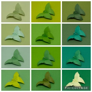 96 Origami Schmetterlinge - Grüntöne - auf japanischem Papier