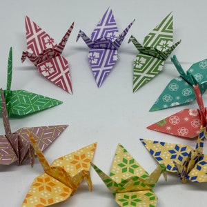 100 Origami Cranes Print Chiyogami Impresso Japanese Paper Size S READY FOR SHIPPING image 6