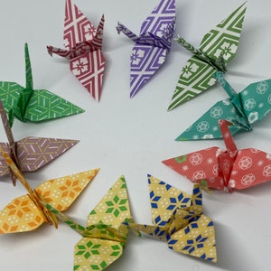 100 Origami Cranes Print Chiyogami Impresso Japanese Paper Size S READY FOR SHIPPING image 3