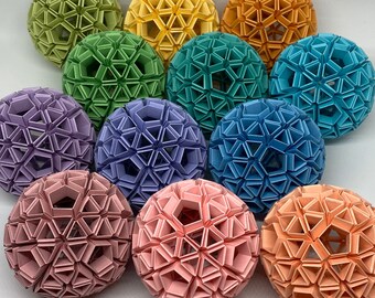 Geometric Paper Balls - Pastel colors - Pack of 12